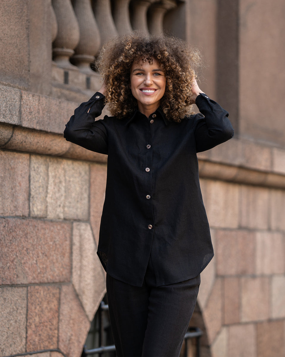 Women's Button Shirt And Wide Leg Pants Outfit menique - MENIQUE Women's Button Shirt And Wide Leg Pants Outfit menique - MENIQUE