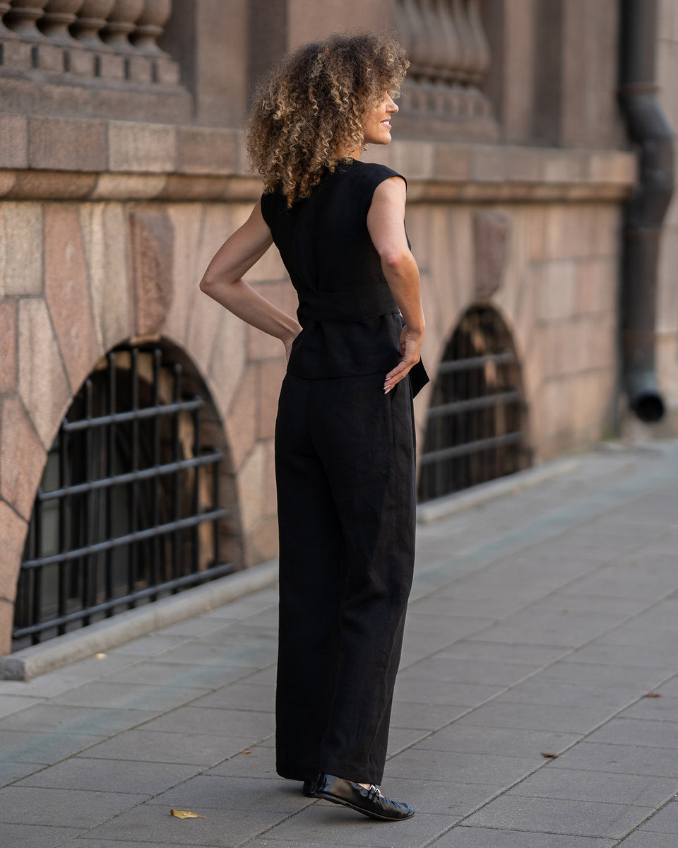 Women's Pleated Linen Suit Pants Lotus ❤️ menique