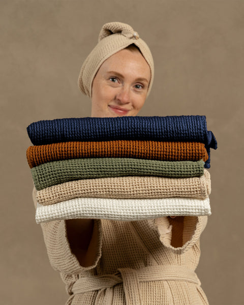 Waffle Bath Towel 3-Set colors