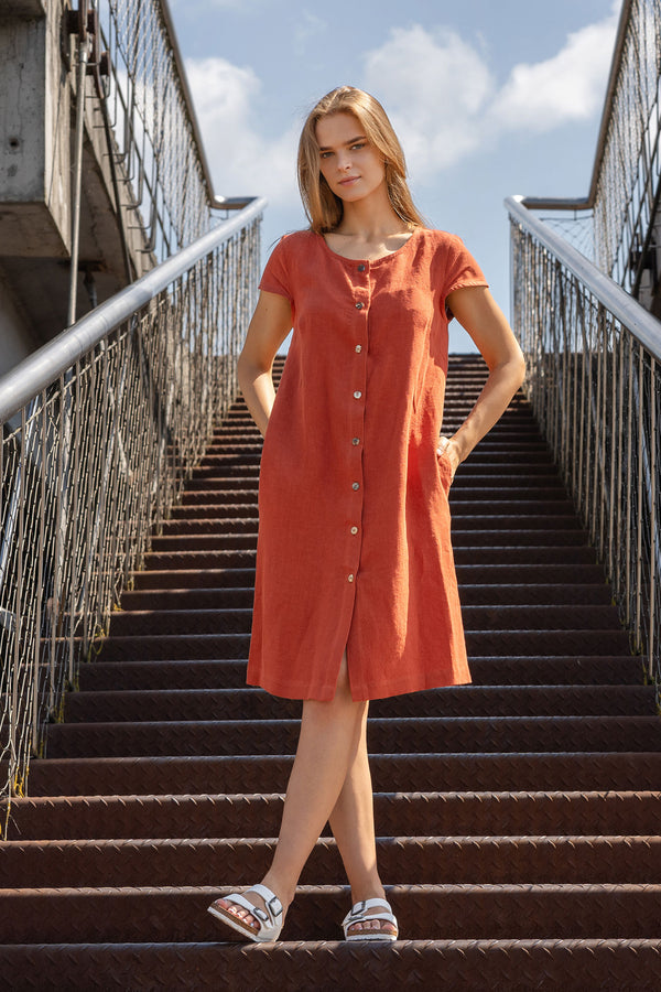 Linen Button Down Dress Harper