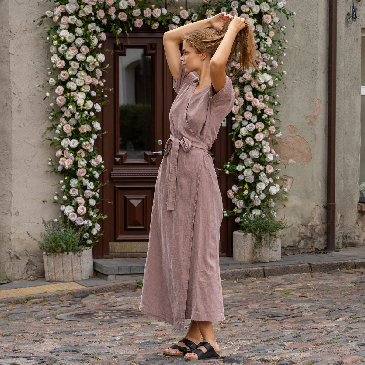 開店祝い ELEANOR Noisette LINEN LIKE Dress DRESS FOG レディース