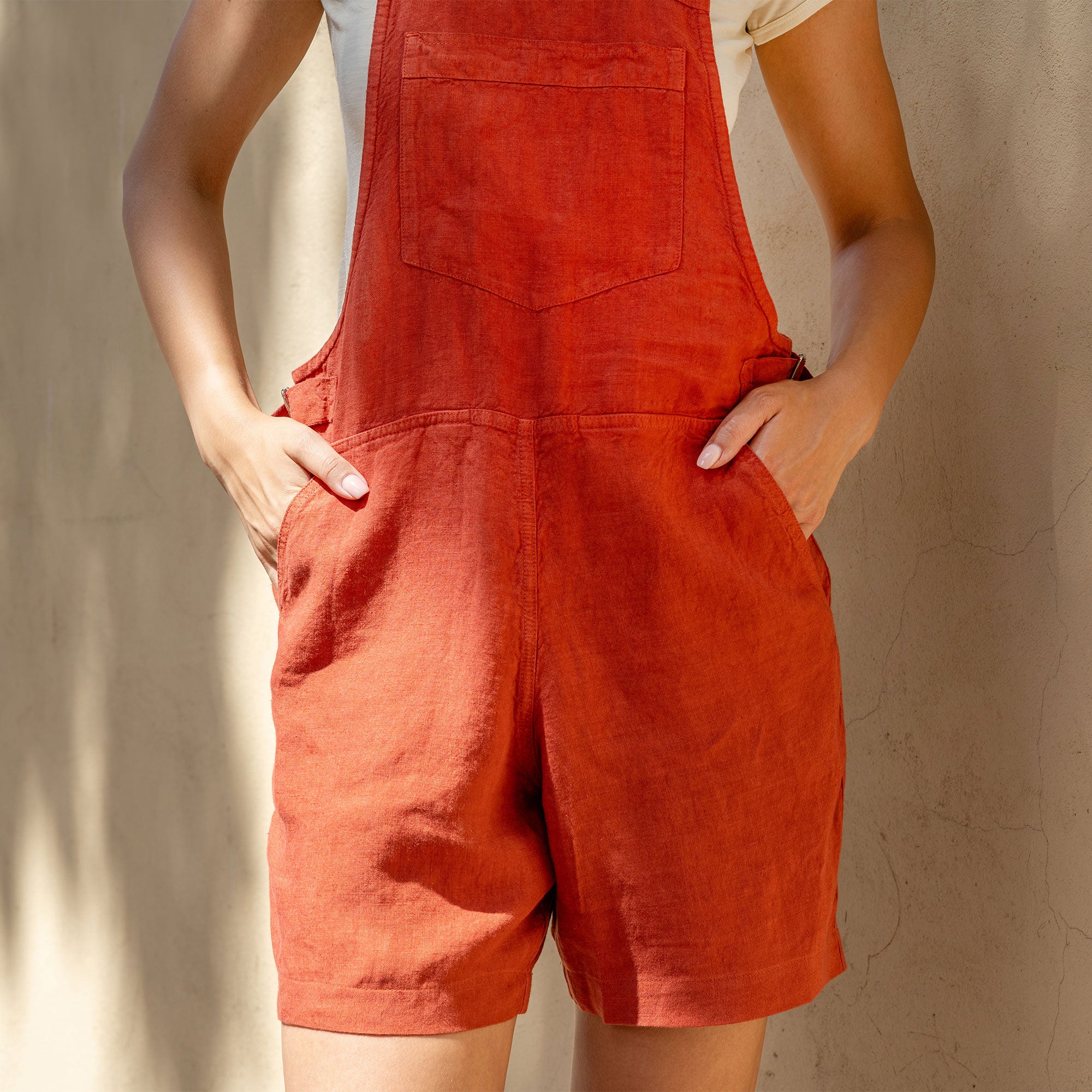 Organic 100% Linen Short Romper For Women ❤️ menique - MENIQUE