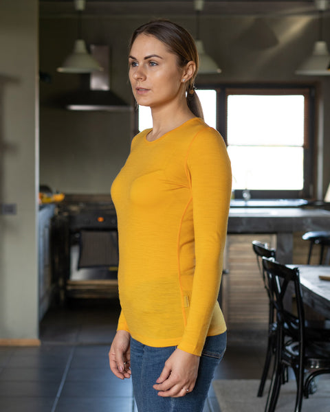 Women&#39;s 160 Thermal Long Sleeve Crew Yellow