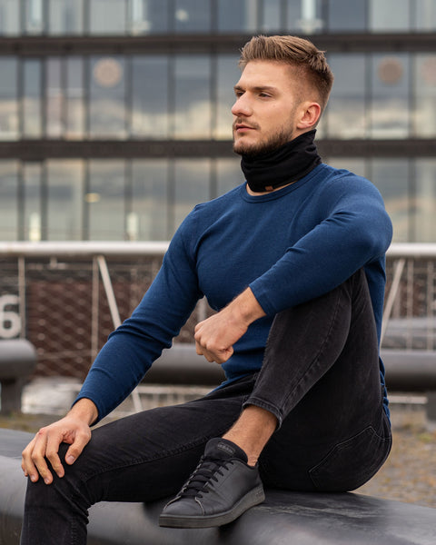 Men&#39;s Merino Neck Gaiter / Face Mask Black