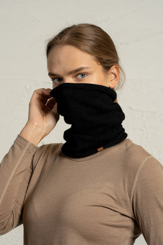 Women's Cashmere Knit Snood Gaiter - One Size / Black