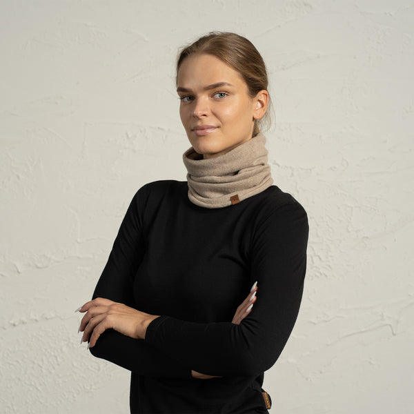Women's Cashmere Knit Snood Scarf ❤️ menique - MENIQUE