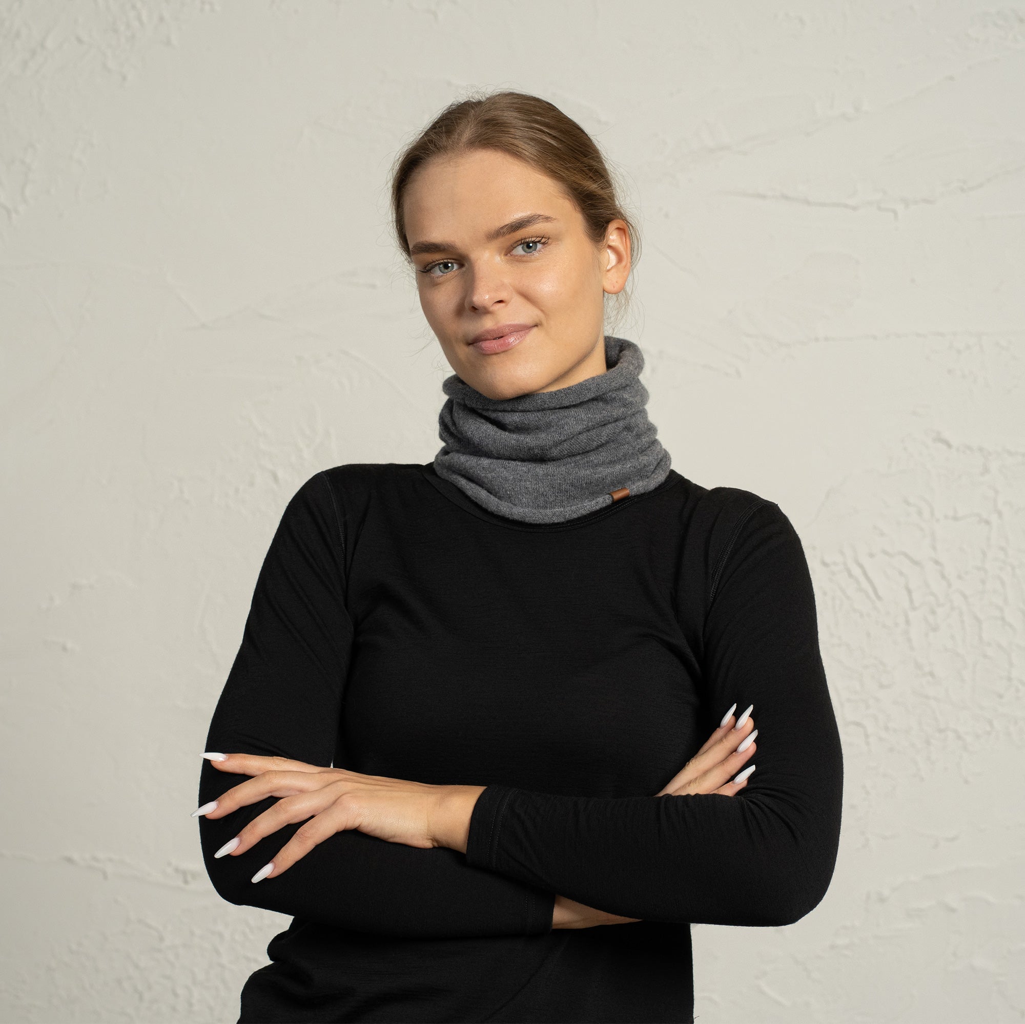 Women's Cashmere Knit Snood Scarf ❤️ menique - MENIQUE