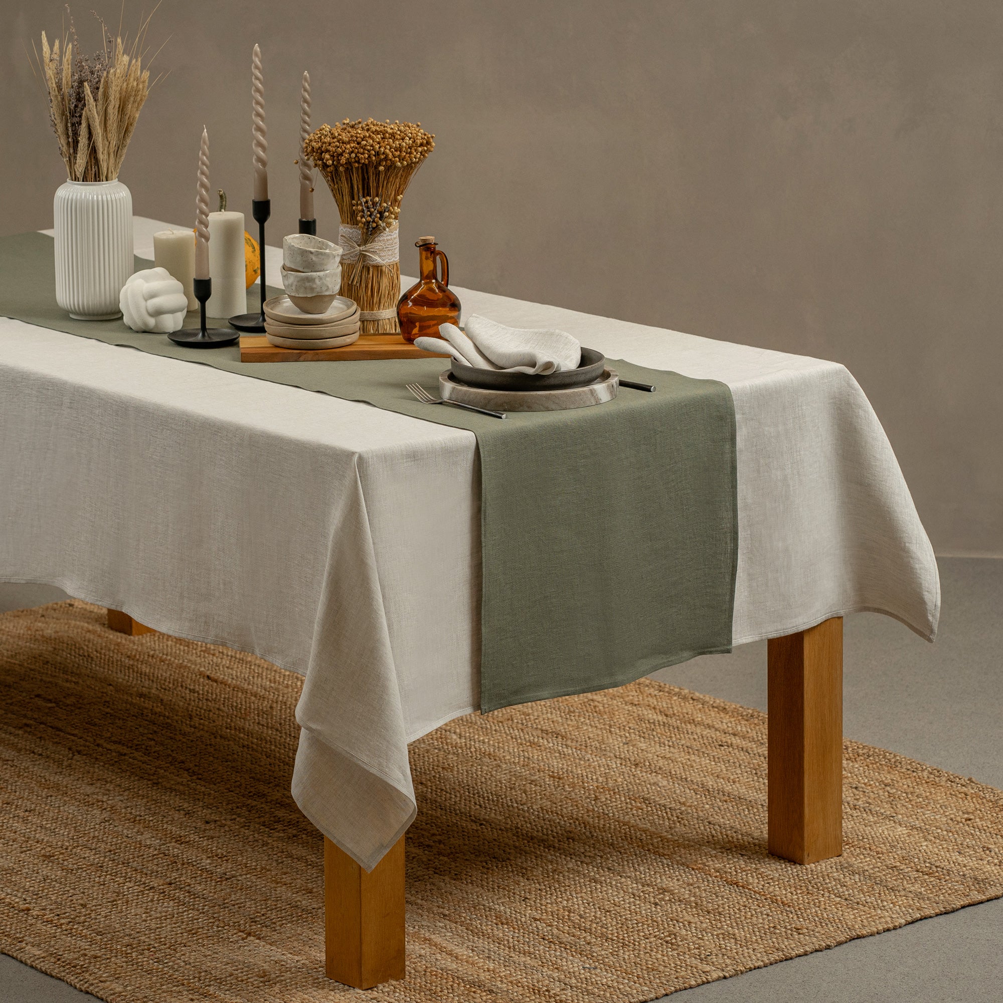 Organic 100% Linen Table Runner ❤️ menique - MENIQUE