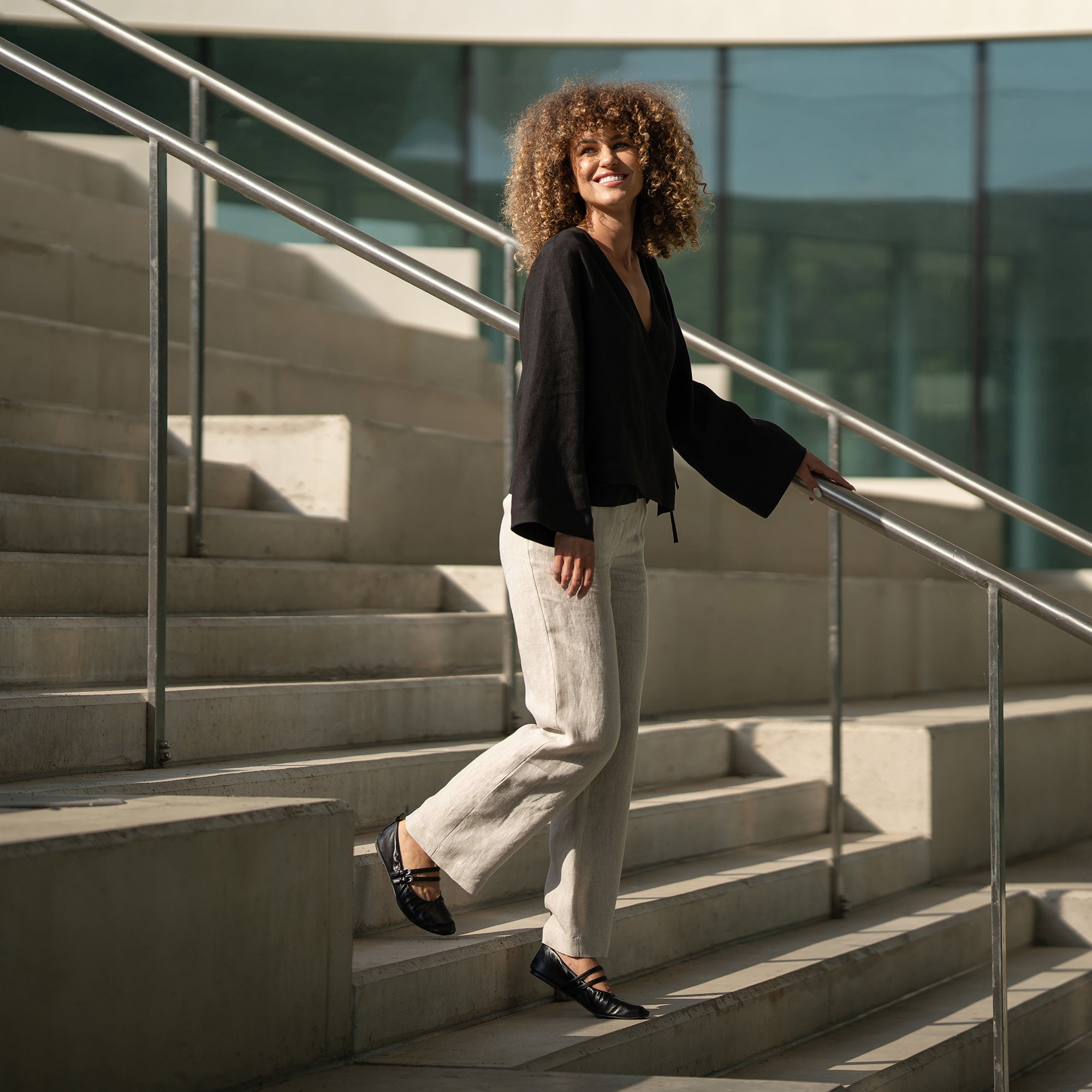 Wide-Leg Organic Linen Pants Havana ❤️ menique