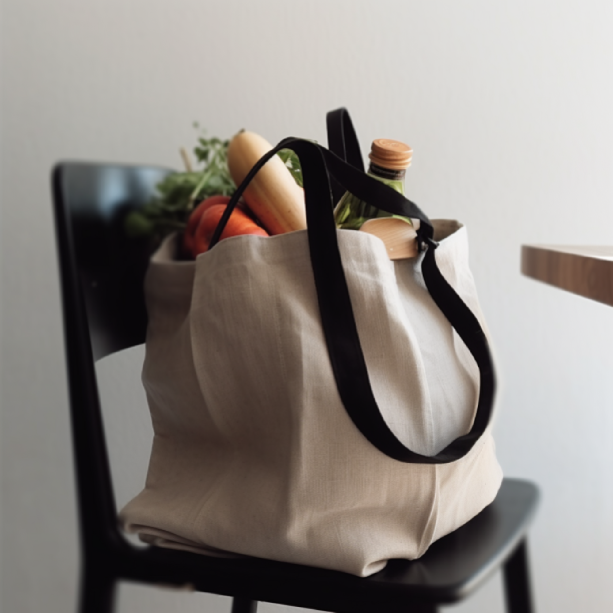 Black linen tote sales bag