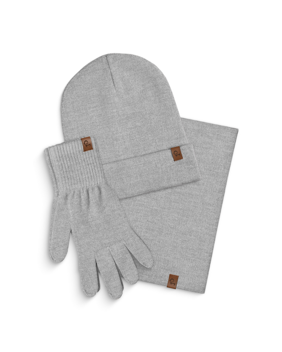 Satin Lined Beanie Scarf Gloves Set Winter Accessories Touchscreen Womens Satin Lined Beanie Scarf Gloves Set, Silk Lined  main image 4