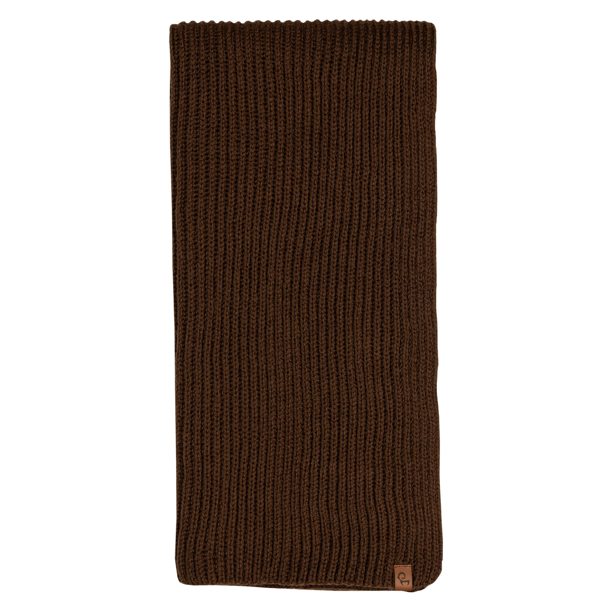 Men's Knit Thick Scarf Merino Brown
