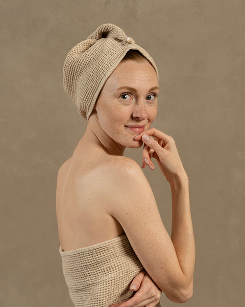 hair towel in sand brown color