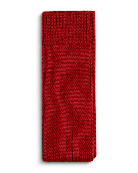 Red knitted fabric on a white background
