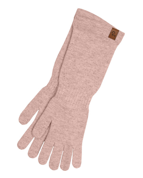 Women&#39;s Knit Long Gloves Merino &amp; Cashmere Dusty Pink