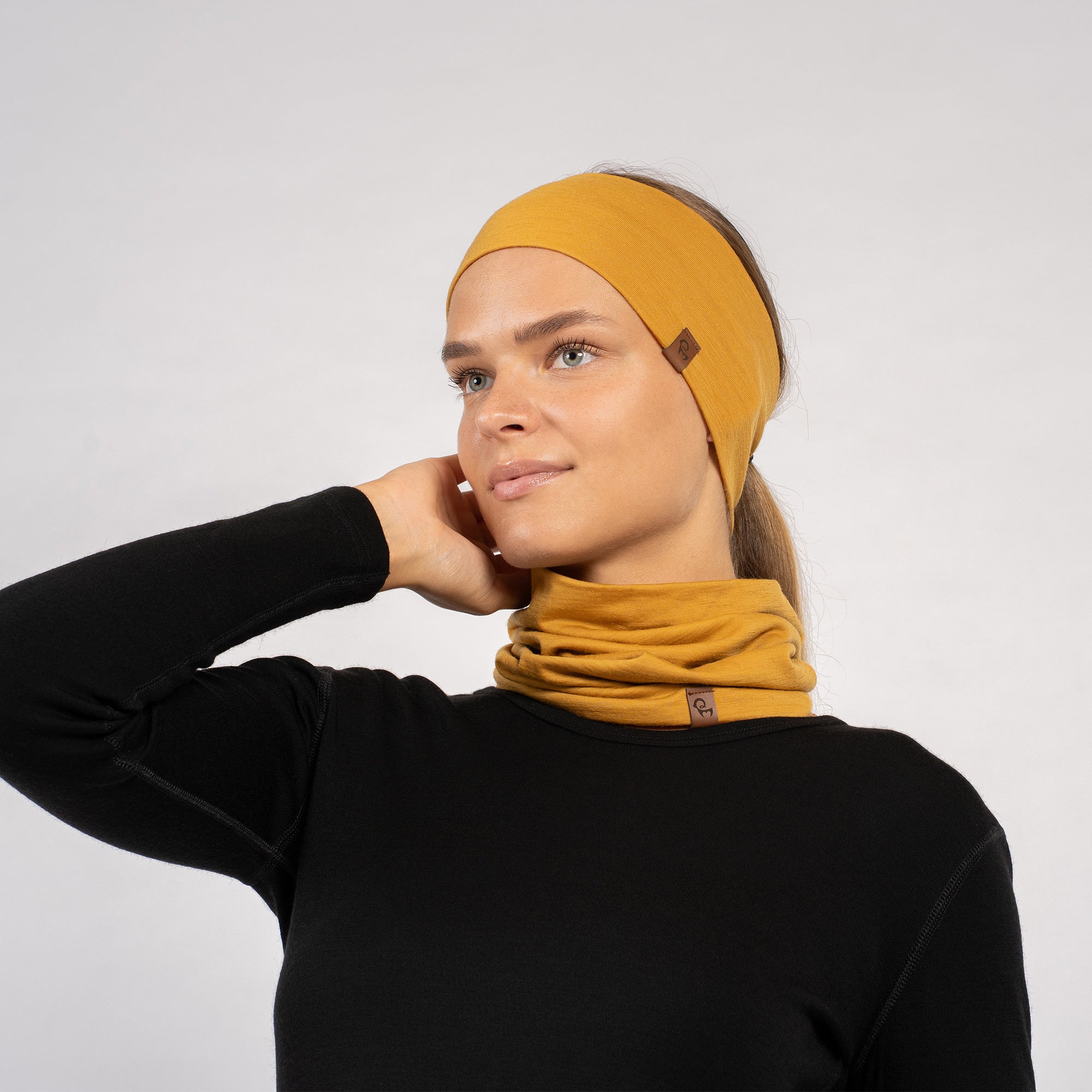 Women's Merino Gaiter & Headband Set Dark Green ❤️ menique - MENIQUE