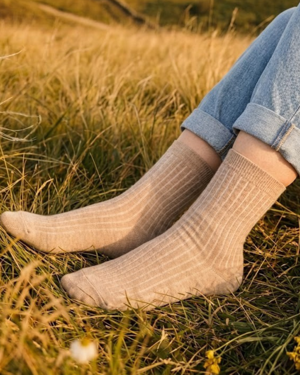 Women's Breathable Socks - Lightweight Socks For Summer - Merino Machine Washable Socks - One Size - Light Gray