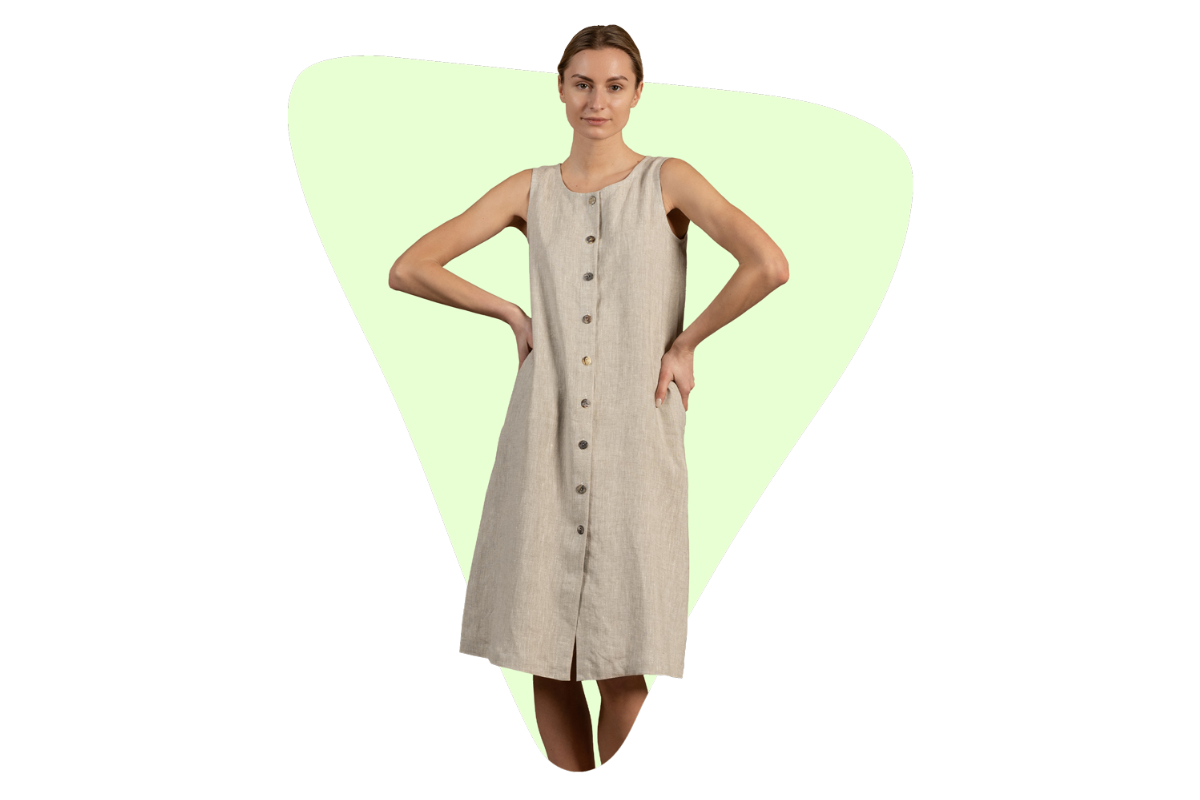 Linen clothing for women, what type of dresses to wear when you have inverted triangle shape