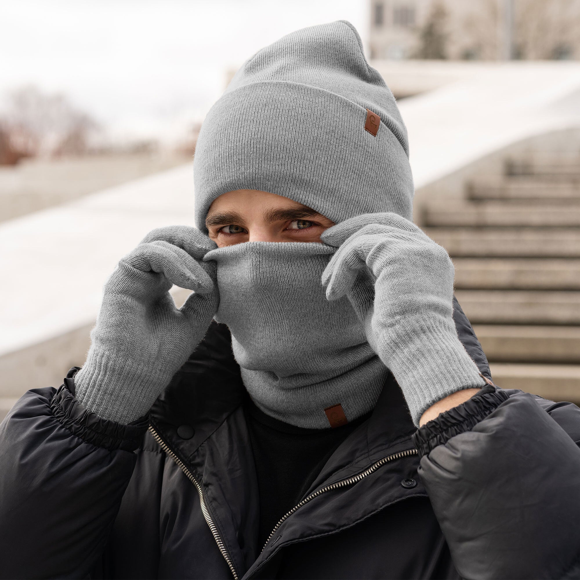 Merino Wool Knit Neck Gaiter for Men ❤️ menique - MENIQUE