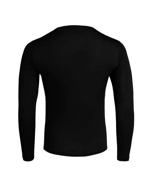 Men&#39;s 160 Thermal Long Sleeve Crew Black Back