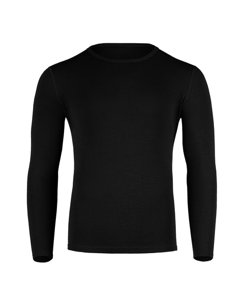 Men&#39;s 250 Thermal Long Sleeve Crew Black Front