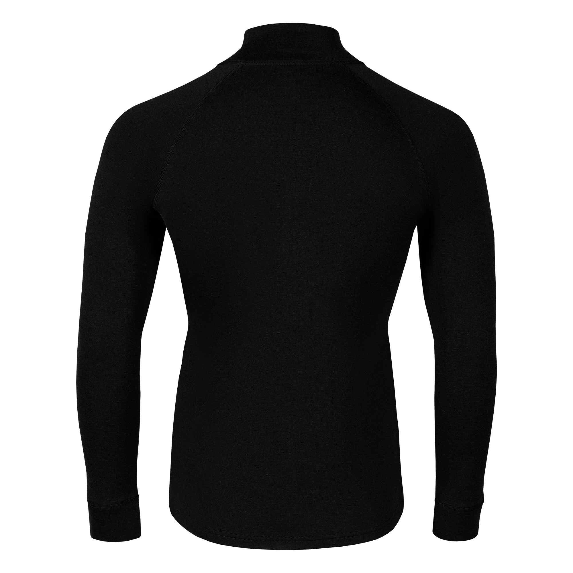 Men's Merino Wool Zip Neck Base Layer in Black ❤️ menique