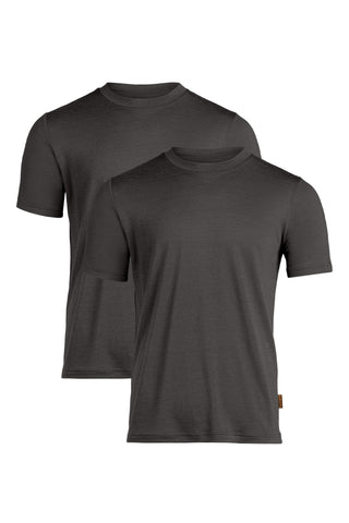 Regular Fit Merino T-Shirt for Men 2-Pack - S / Charcoal