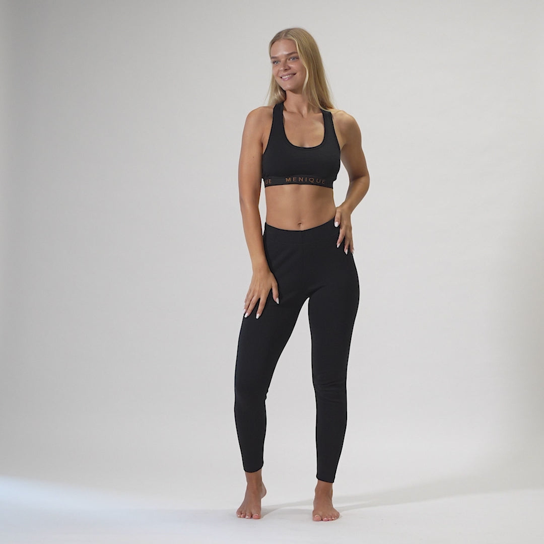 Marble Print Activewear Set For Women - Leggings & Sports Bra Outfit, Soft Polyester Blend