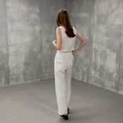 Linen Vest & Wide Leg Pants 2-Piece