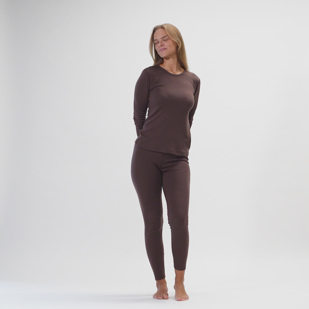 Women's 250 Thermal Long Sleeve Crew Brown