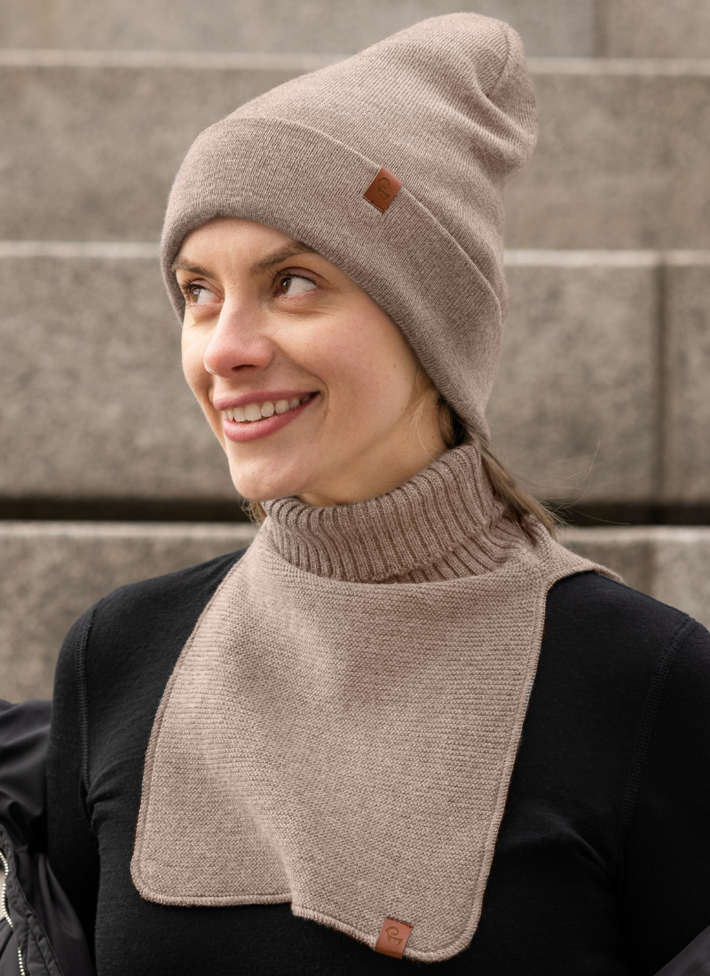Suustainable knitted merino wool dickies for women. Warm neck warmers.