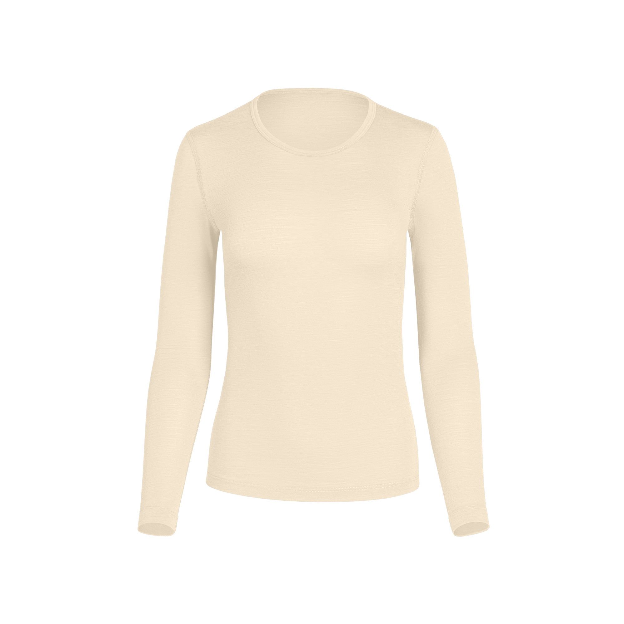 menique Women's Merino 160 Long Sleeve Crew Natural Color