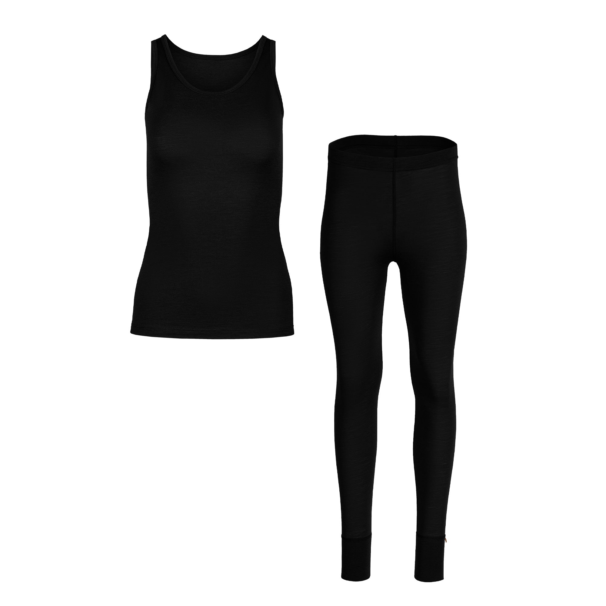 Women's Merino Tank Top & Leggings Set Black ❤️ menique - MENIQUE