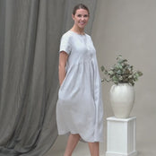 Linen Smock Dress Maria Pure White