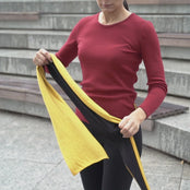 menique merino womens scarf black power mango yellow