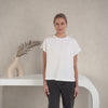 100% Linen Blouse with Ribbon Leah Pure White