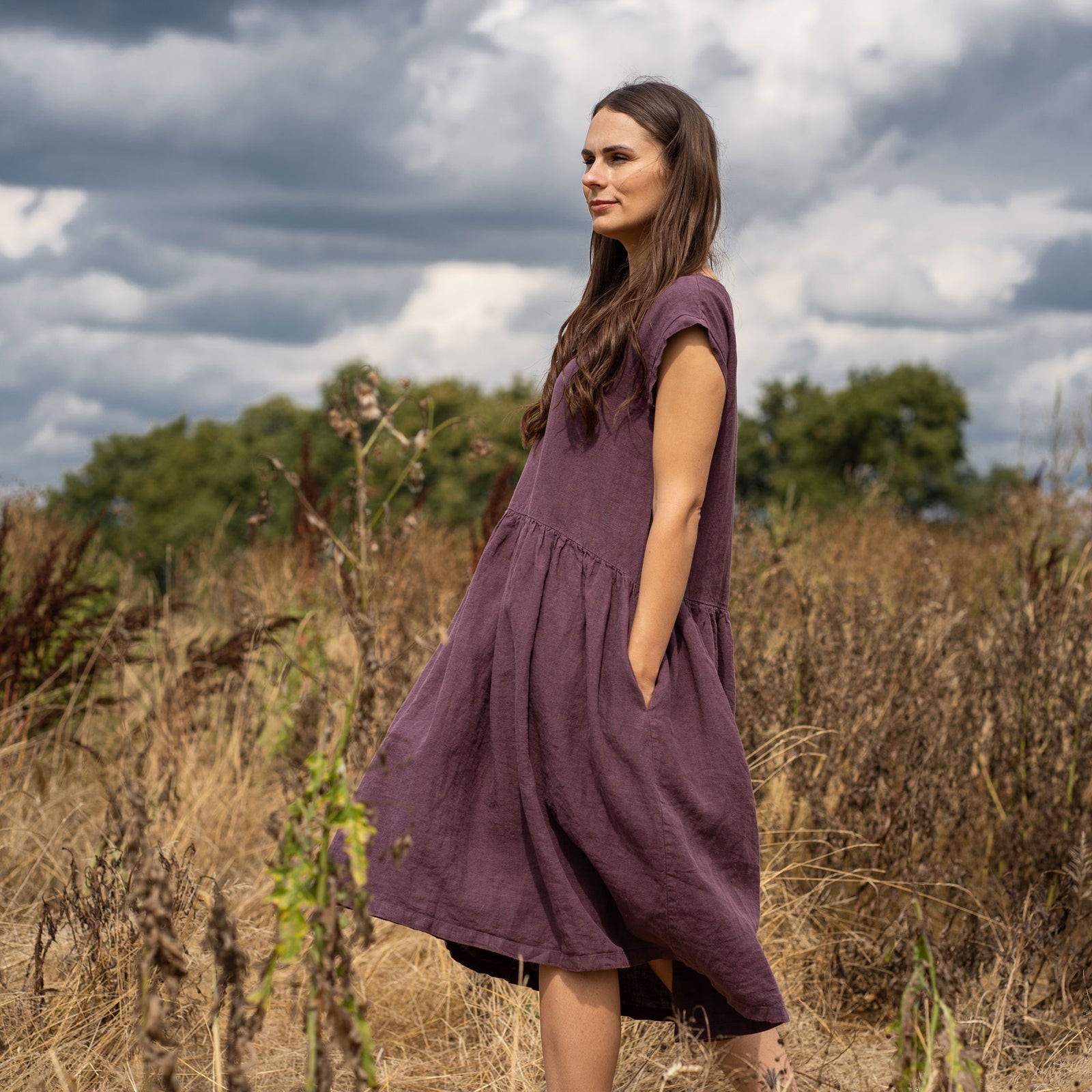 Natural Linen Dresses: Smock, Midi & Wrap Styles | MENIQUE Natural Linen Dresses: Smock, Midi & Wrap Styles | MENIQUE