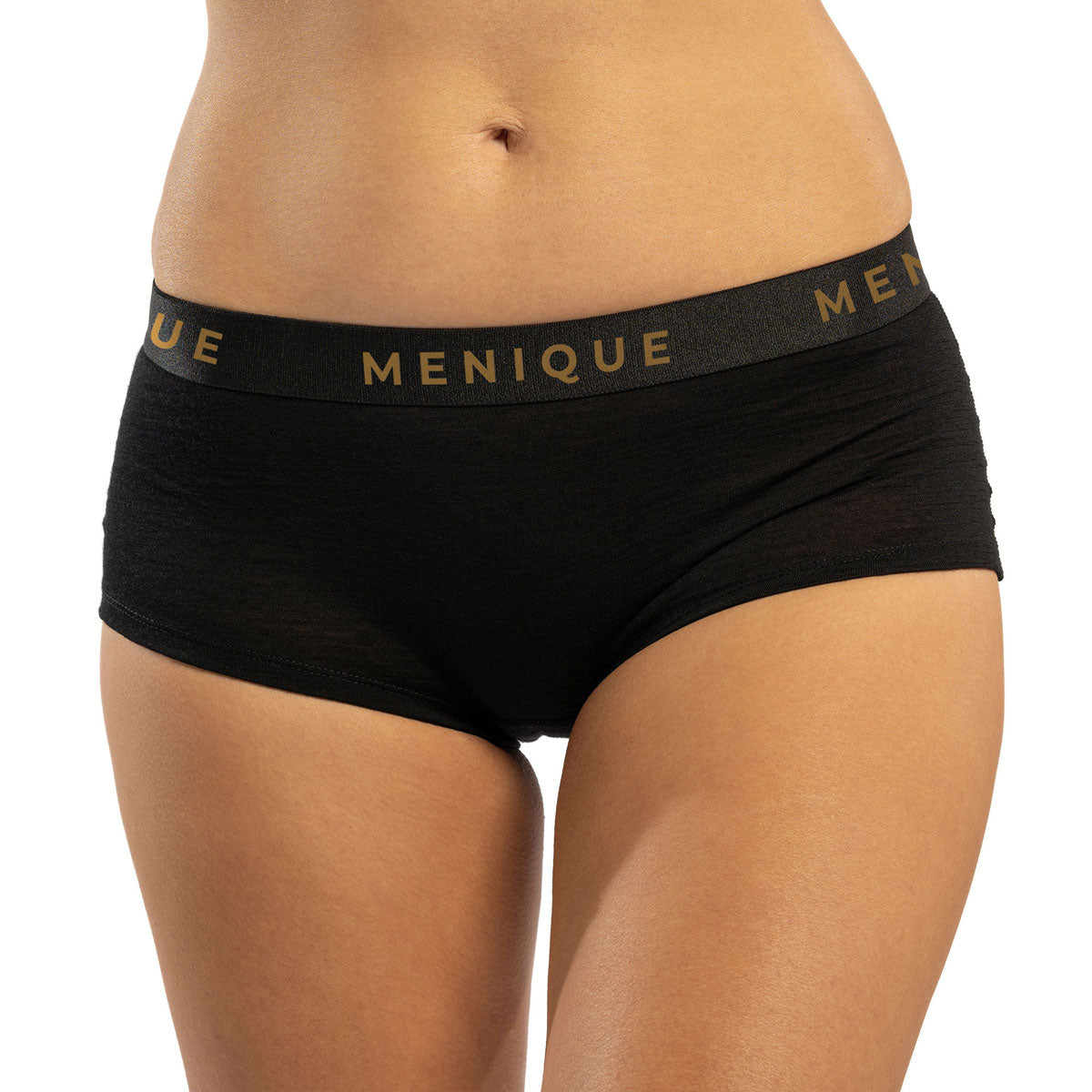 Fine Merino Wool Women's Boxer Briefs Black ❤️ menique