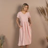 100% Linen Dress GRACE Dusty Pink