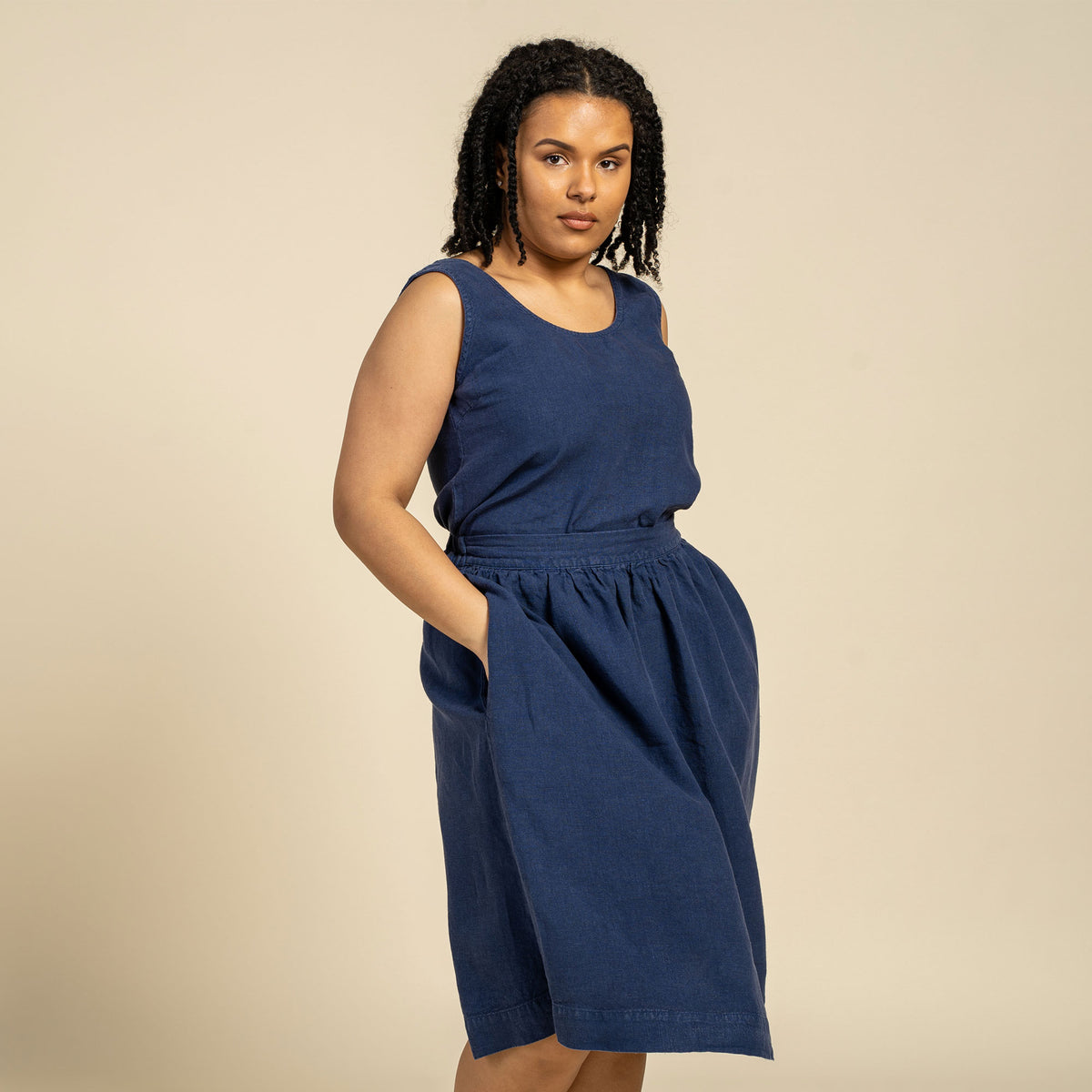 Plus size linen sales tank top