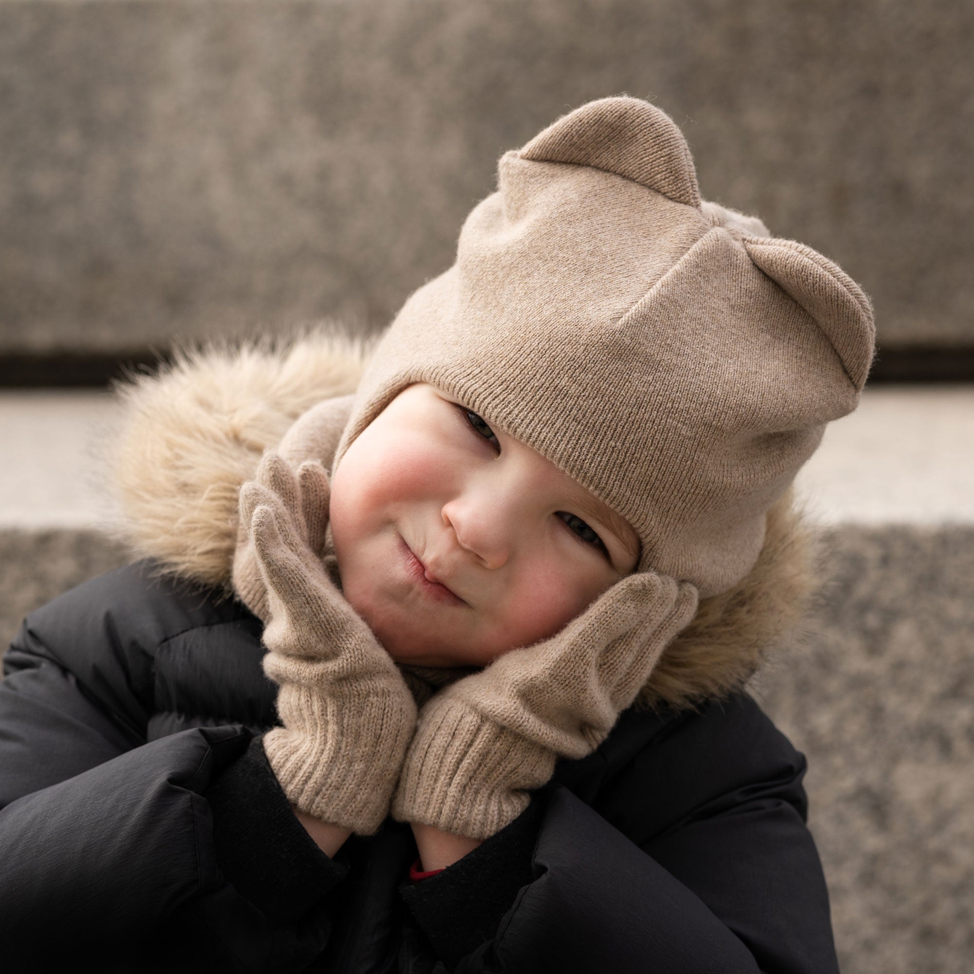 Cagoule et gants Teddy Bear pour enfants ❤️ menique