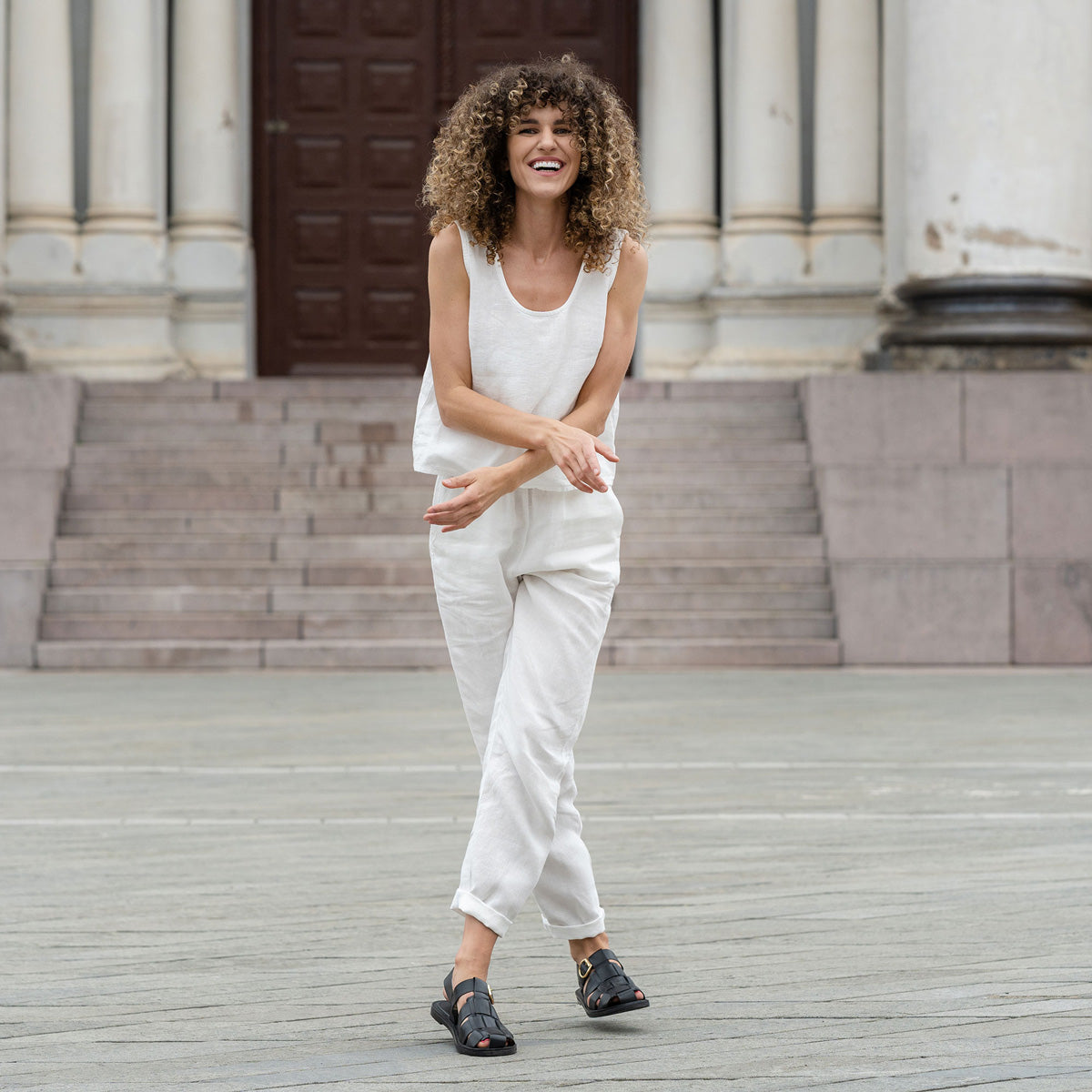 Linen Tank shipping Top, Sleeveless Blouse , Linen Crop Top