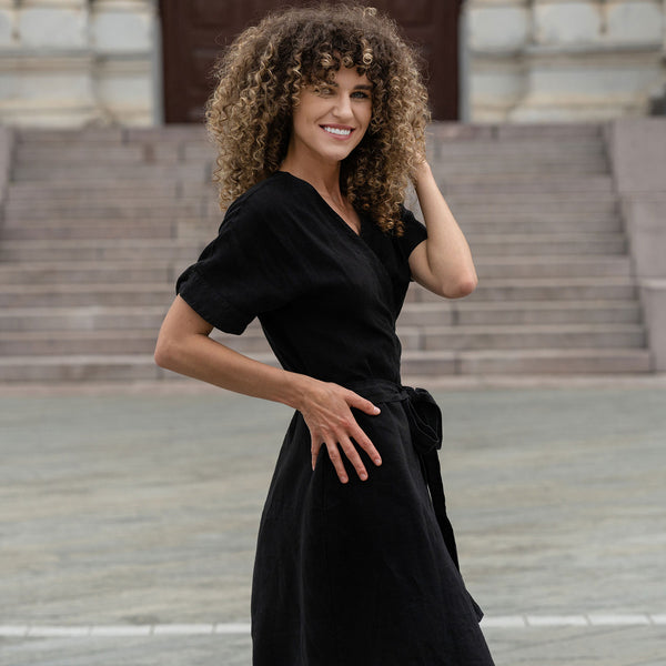 black linen summer dress Tina