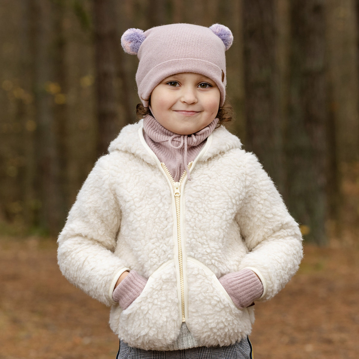 Kids' Fleece Hooded Jacket Natural ❤️ menique