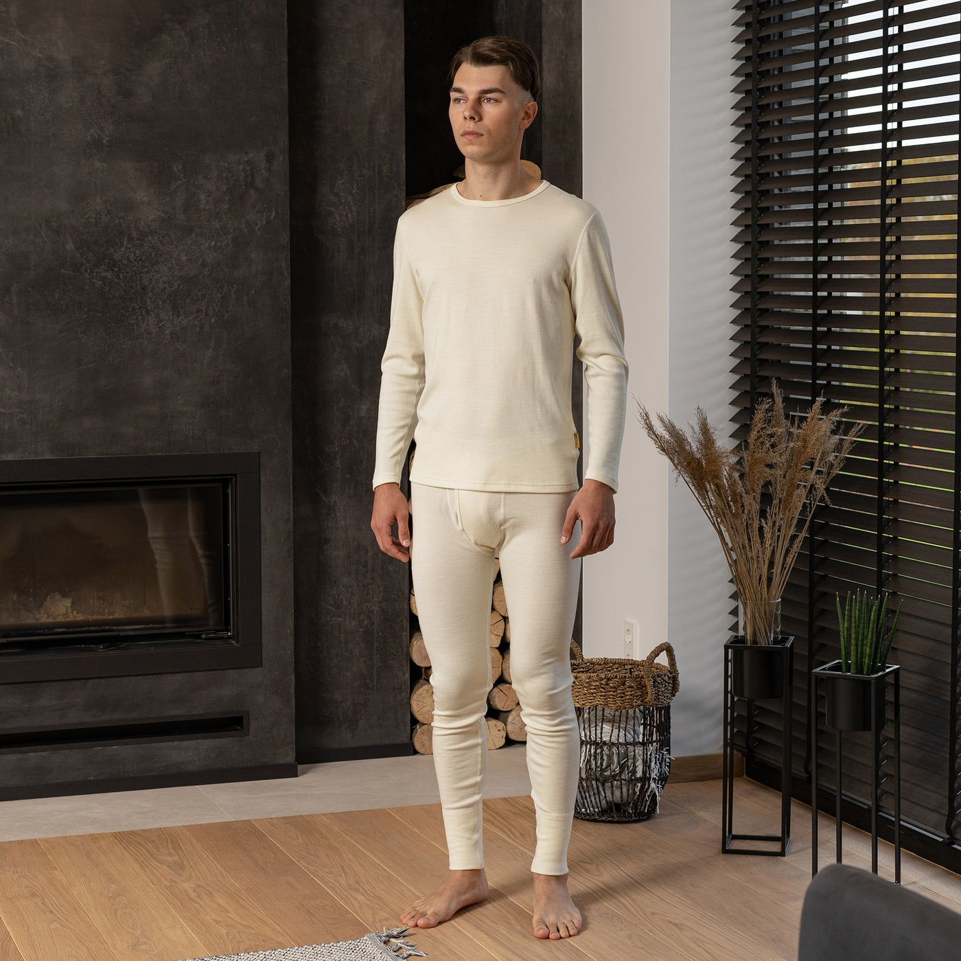 Men Thermal Leggings Outdoor Body Warming Leggings Male Warmer Underwear  Elastic Simple Color Man Warm Pants Clothing Accessory Gray 