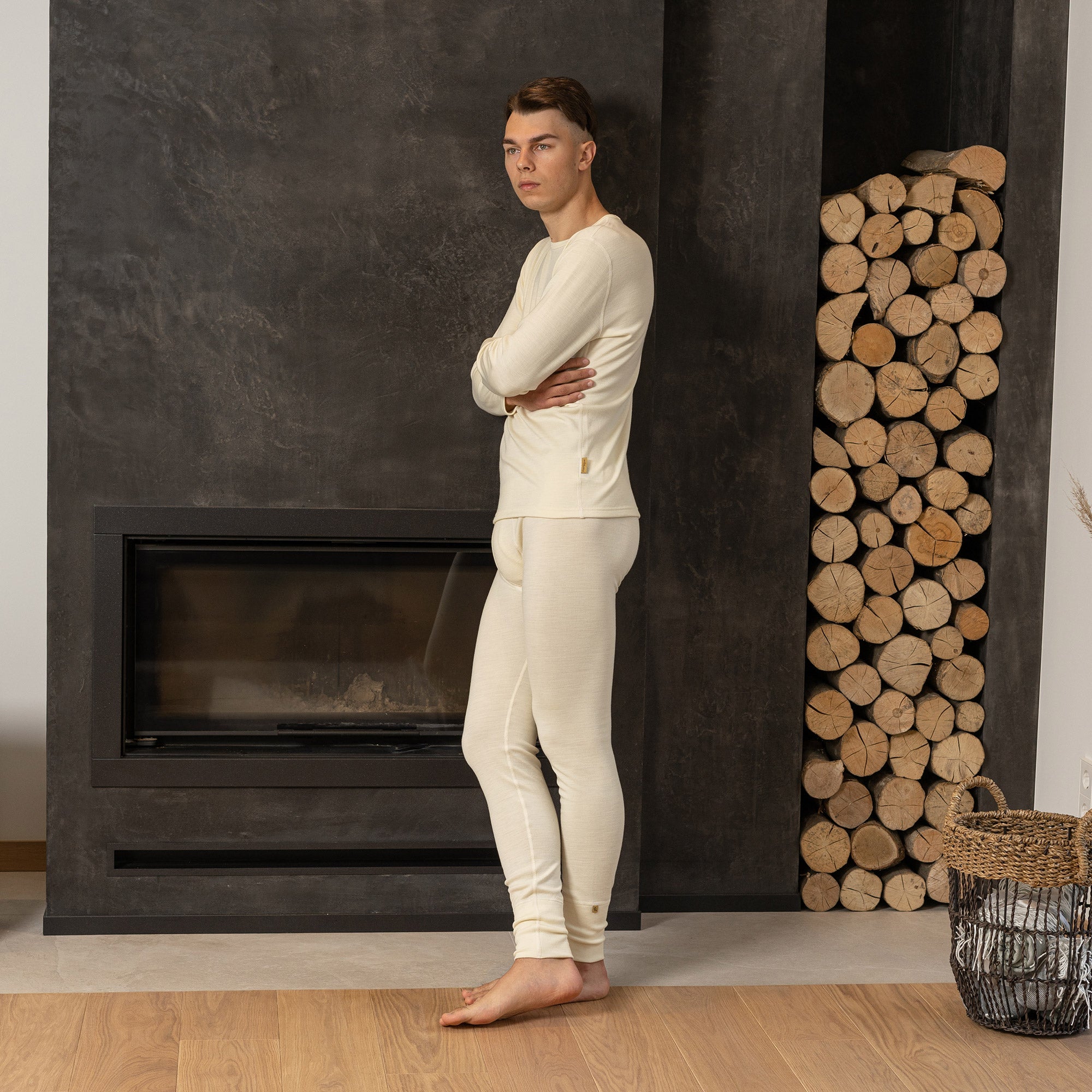 Natural Merino Wool Leggings for Men - Winter Long Johns - Thermal Underwear