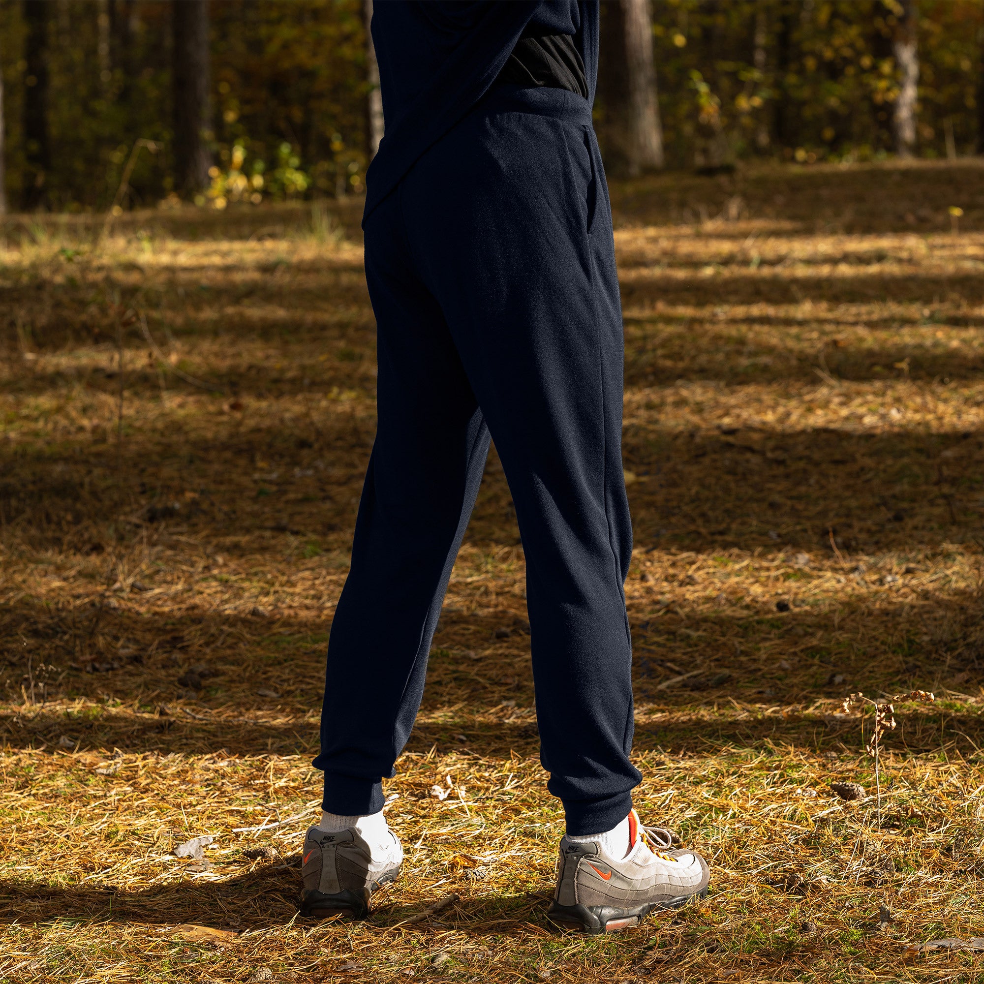 Men's Merino 250 Set of Zip Neck Top & Jogger Sweatpants Dark Blue
