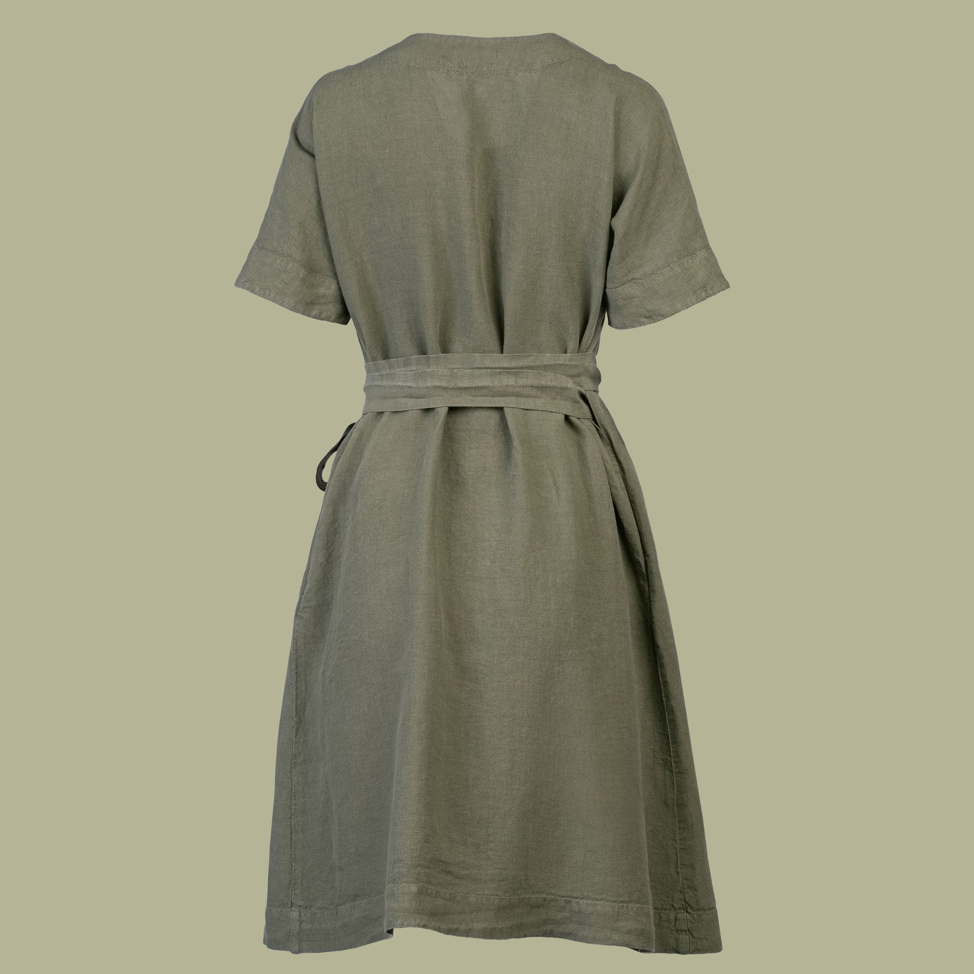 Linen Wrap Dress Eliana Stone Green
