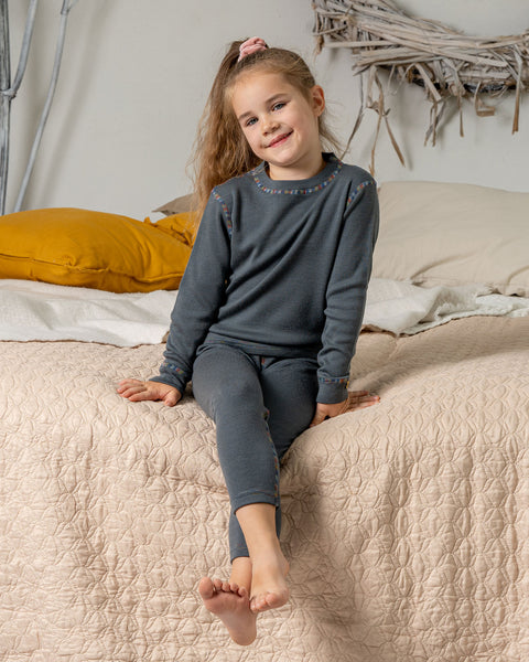 Merino Wool Pants For Kids 250GSM Perfect Grey Color