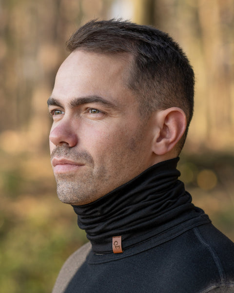 Men&#39;s Merino Neck Gaiter / Face Mask Black